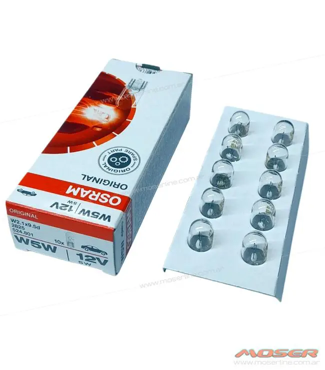 Caja X 10 Lamparas T10 W5w Osram 12v 5w