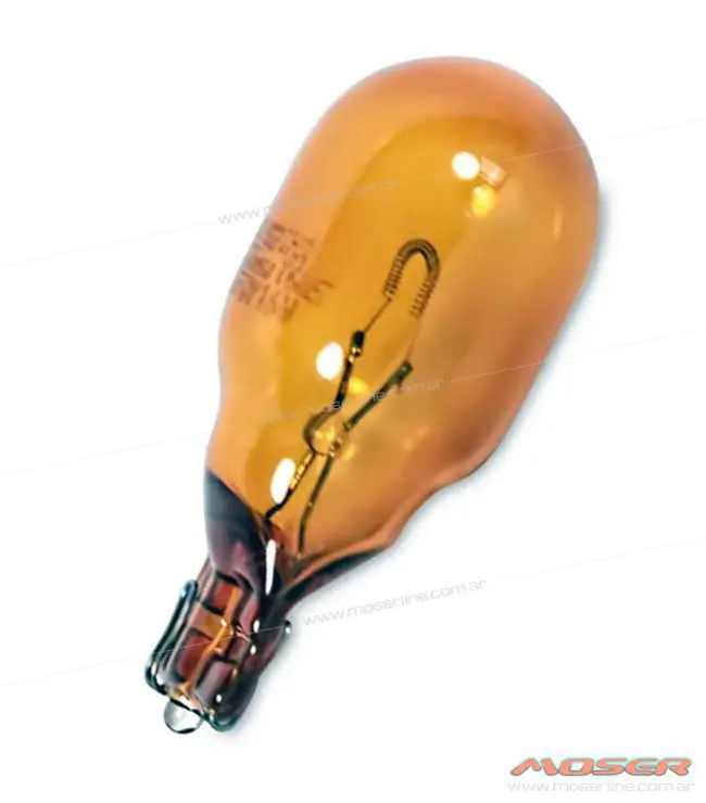 Lampara 12V 16W Vidrio Ambar Giro