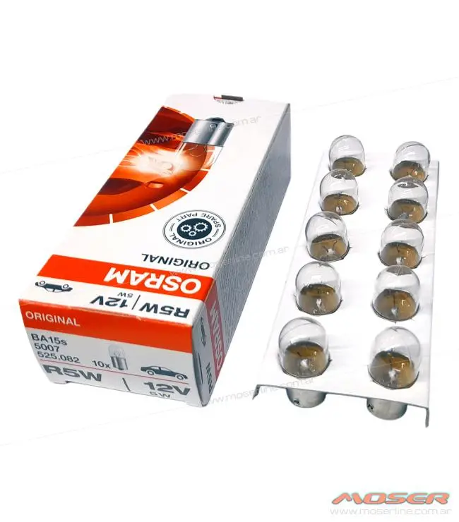 Caja X 10 Lamparas 5007 R5w Ba15s Osram 12v 5w