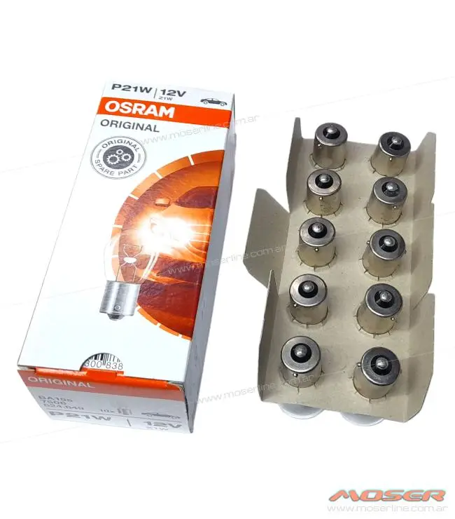 Caja X 10 Lamparas 1 Polo Patas Parejas Osram 12v 21w