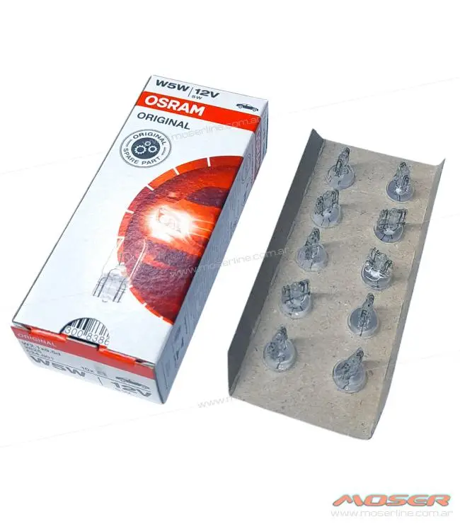 Caja X 10 Lamparas T10 W5w Osram 12v 5w