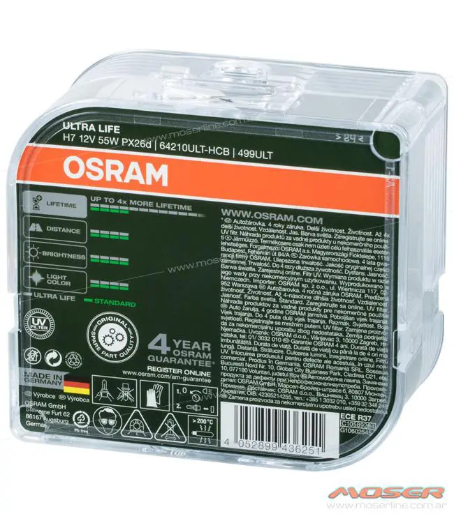 Lamparas H7 12V 55W ULTRA LIFE