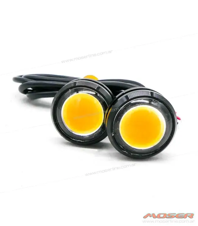 Juego Luz led ojo de águila, led ámbar lupa 12v 9w