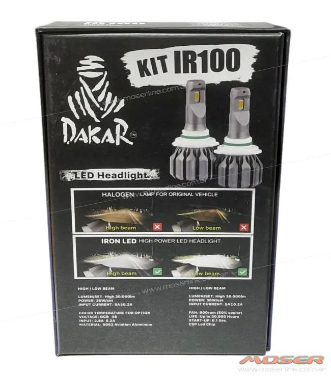 Kit Cree Led IR100 Canbus H7 Alta Gama 36W 30000 lm CSP Led Chip
