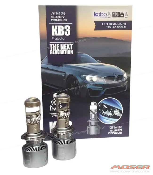 Kit Cree CSP Led KB3 Projector con Lupa H7 12v 40000LM Super Canbus