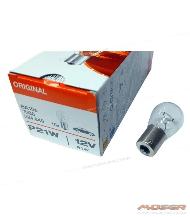 Caja X 10 Lamparas 1 Polo Patas Parejas Osram 12v 21w