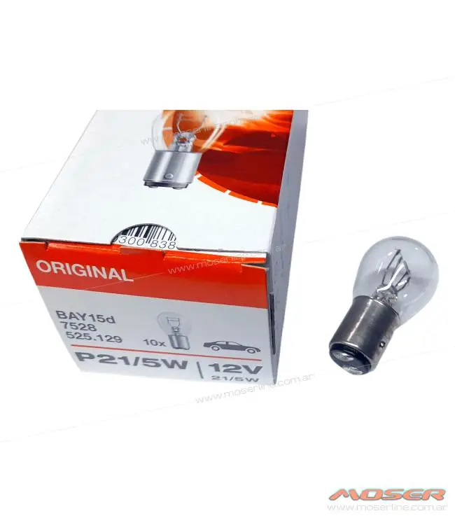 Caja X 10 Lamparas 2 Polos Patas Desparejas Osram 12v 21/5w