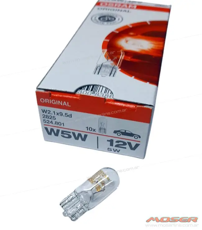 Caja X 10 Lamparas T10 W5w Osram 12v 5w