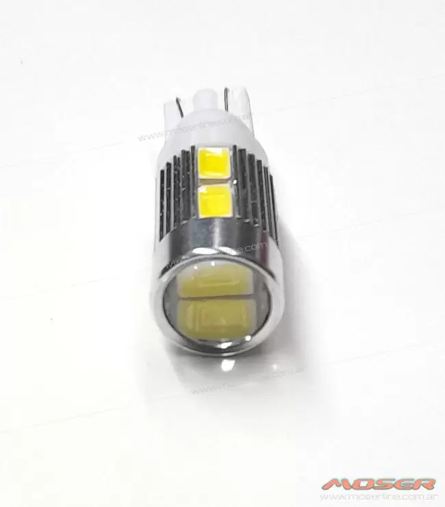 Led T10 12v con Lupa 10 Led 5630