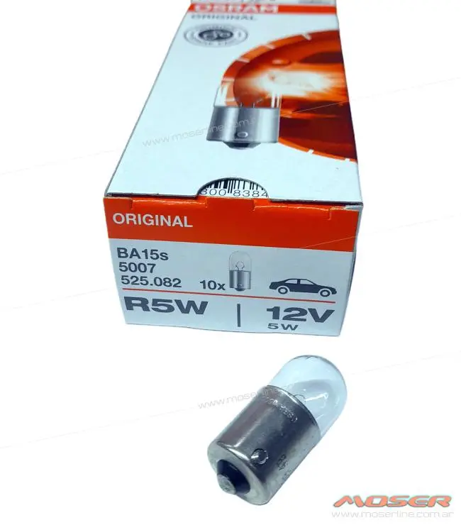 Caja X 10 Lamparas 5007 R5w Ba15s Osram 12v 5w