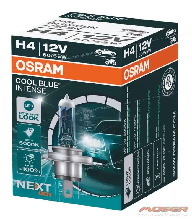 Lampara H4 Cool Blue Intense NEXT GEN 12V 60/55W 5000K - 64193 CBN
