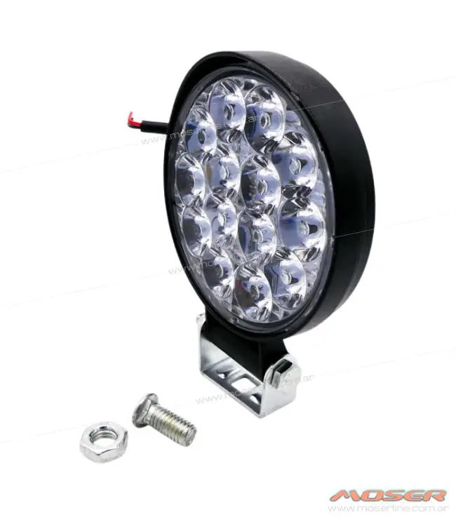 Faro Led Redondo de Aluminio 14 LED 42W / 8,5 cm Diámetro y 2 cm Espesor
