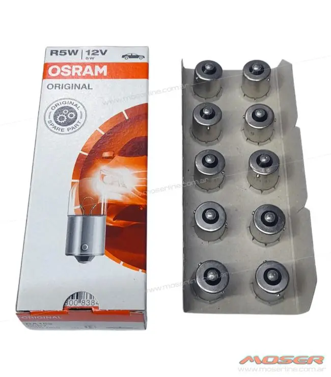Caja X 10 Lamparas 5007 R5w Ba15s Osram 12v 5w