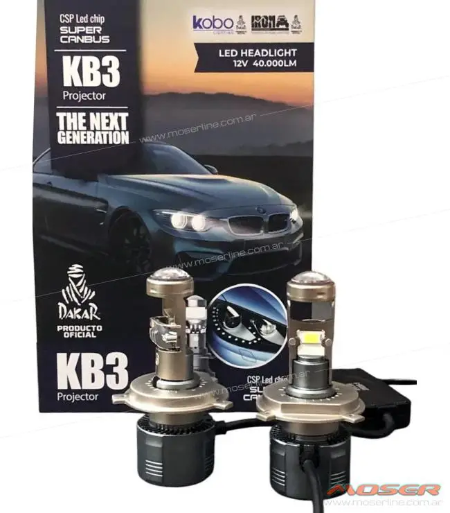 Kit Cree CSP Led KB3 Projector con Lupa H4 12v 40000LM Super Canbus 