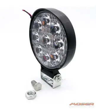 Faro Led Chico Redondo de Aluminio, 9 LED 27W / 8,5cm diámetro / 2,5cm Espesor