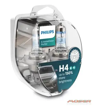 Kit Philips X-tremeVision Pro150 H4 (+150% Luz) - Máximo Rendimiento