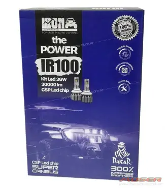 Kit Cree Led IR100 Canbus 9012 / HIR2 Alta Gama 36W 30000 lm CSP Led Chip