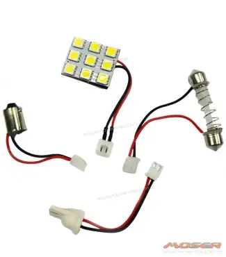 Plaqueta con 9 led adhesiva con adaptadores