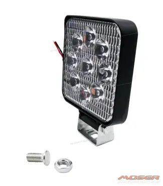 Faro Led Chico Cuadrado de Aluminio, 9 LED 27W / 8,5cm de Lado y 2Cm Espesor