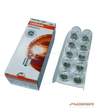 Caja X 10 Lamparas 1 Polo Patas Parejas Osram 12v 21w