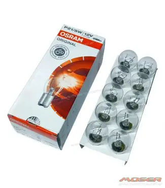 Caja X 10 Lamparas 2 Polos Patas Desparejas Osram 12v 21/5w